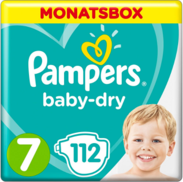 Pampers - Baby Dry XXL - Monatsbox mit 112 Windeln - Größe 7 